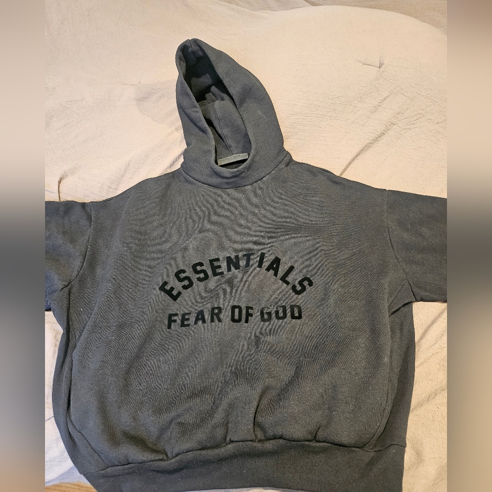 Essentials Fear Of God Black Oversized Hoodie